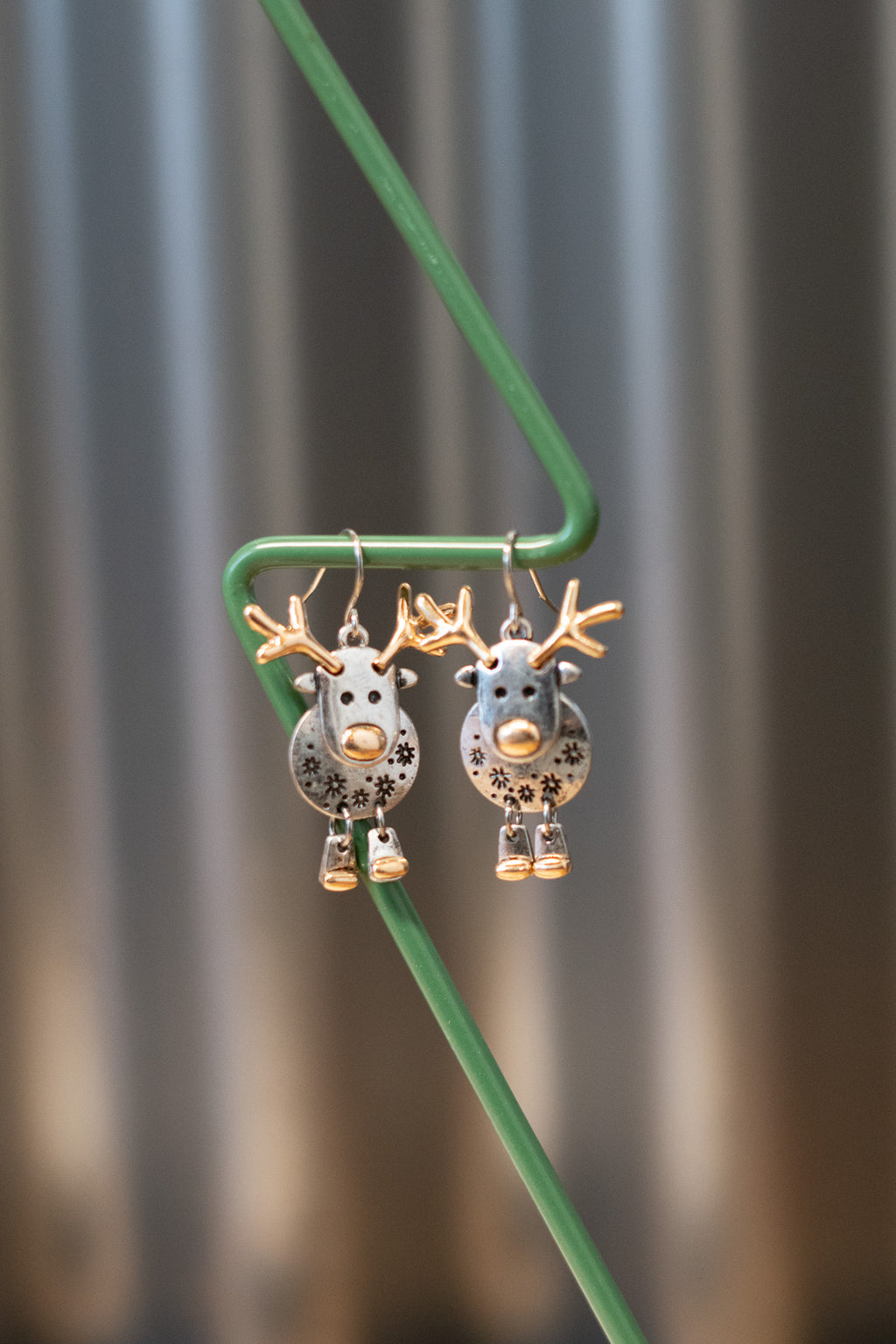Run Run Rudolph Earrings with Gold Accents