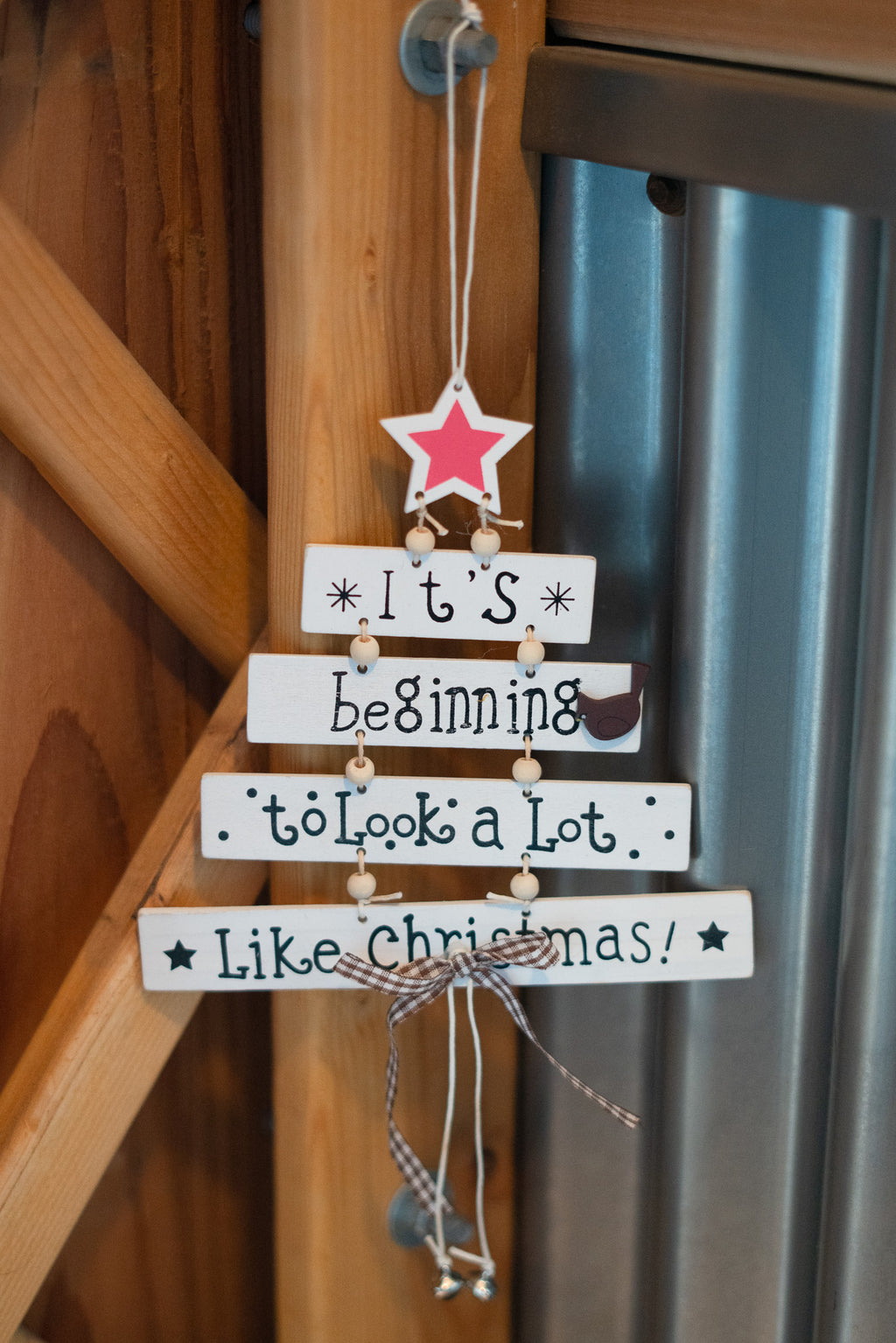 it's beginning to look a lot like Christmas wall hanging decor in white