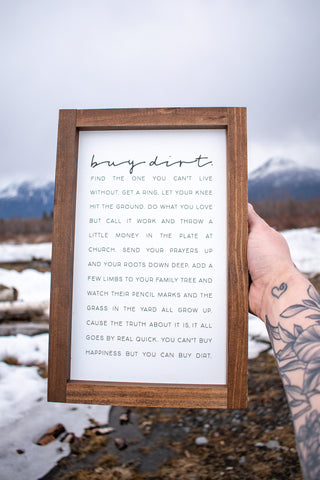 Buy Dirt 8x12" Sign