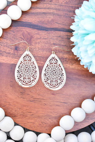 Dare To Filagree Earrings in Gold & Blush