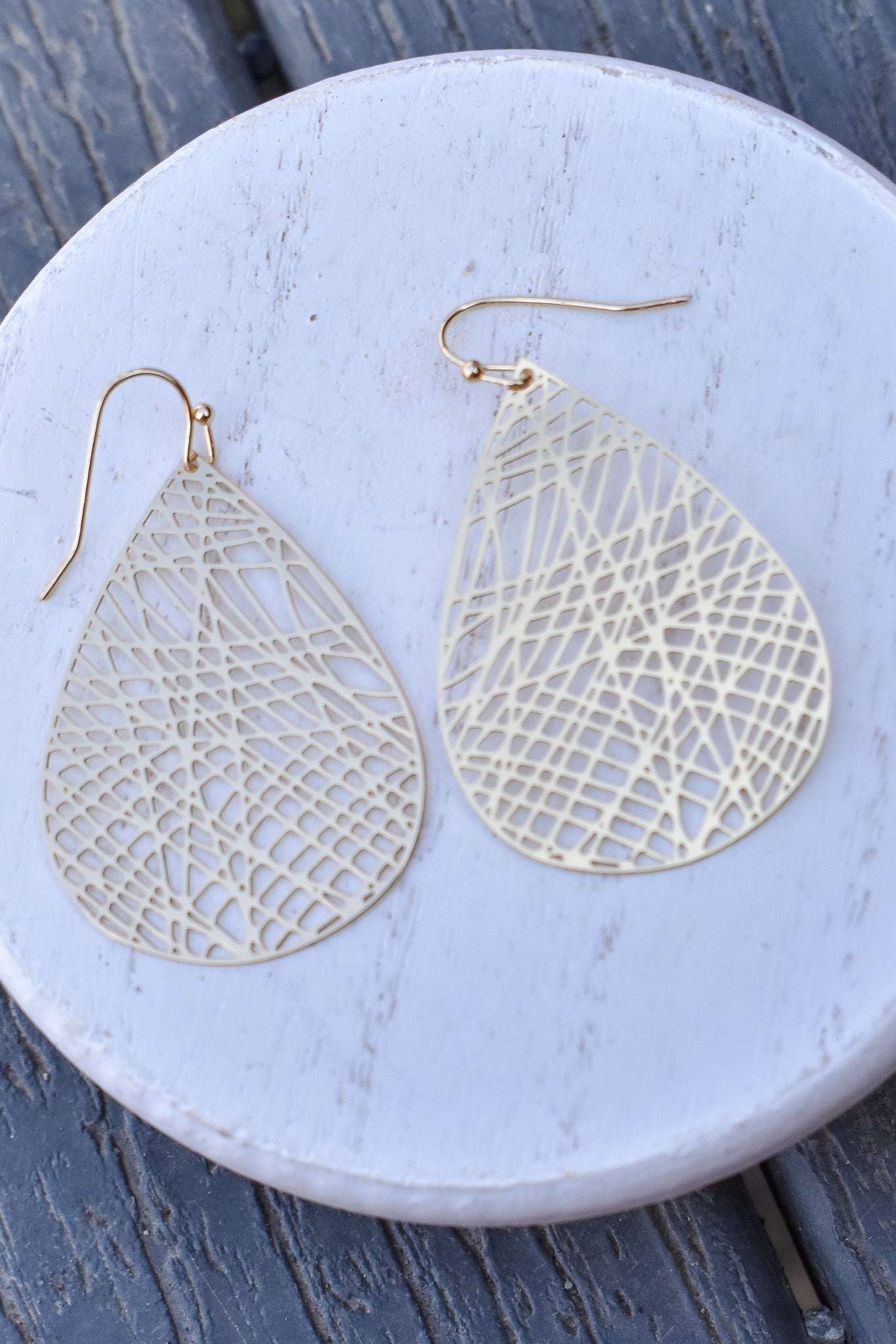 Agree to Filigree Sliced Teardrop Earrings