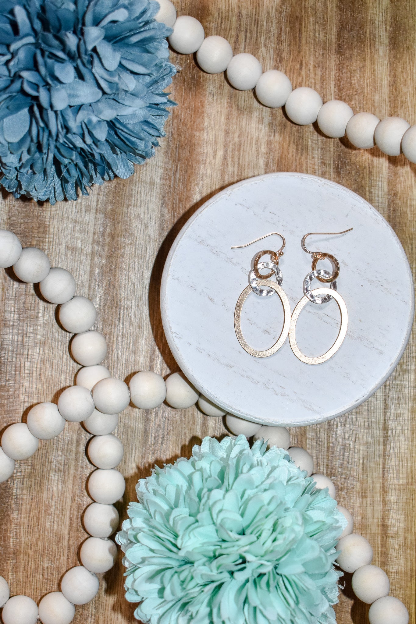 Linked Up Metal Hoop Drop Earrings