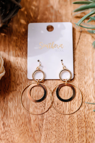 Stay Golden Toned Triple Cut Hoop Earrings