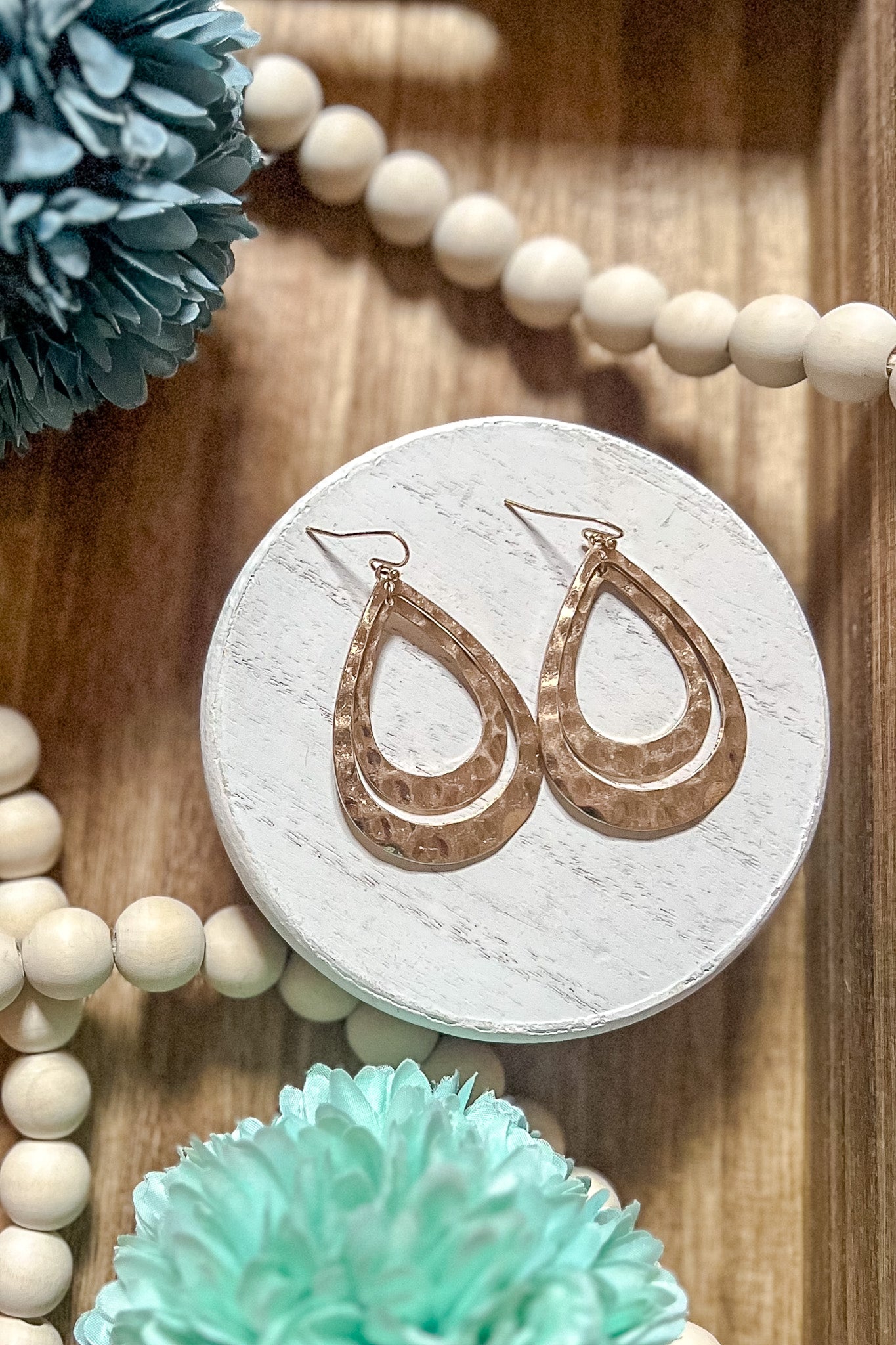 Hammered To Perfection Gold Teardrop Earrings
