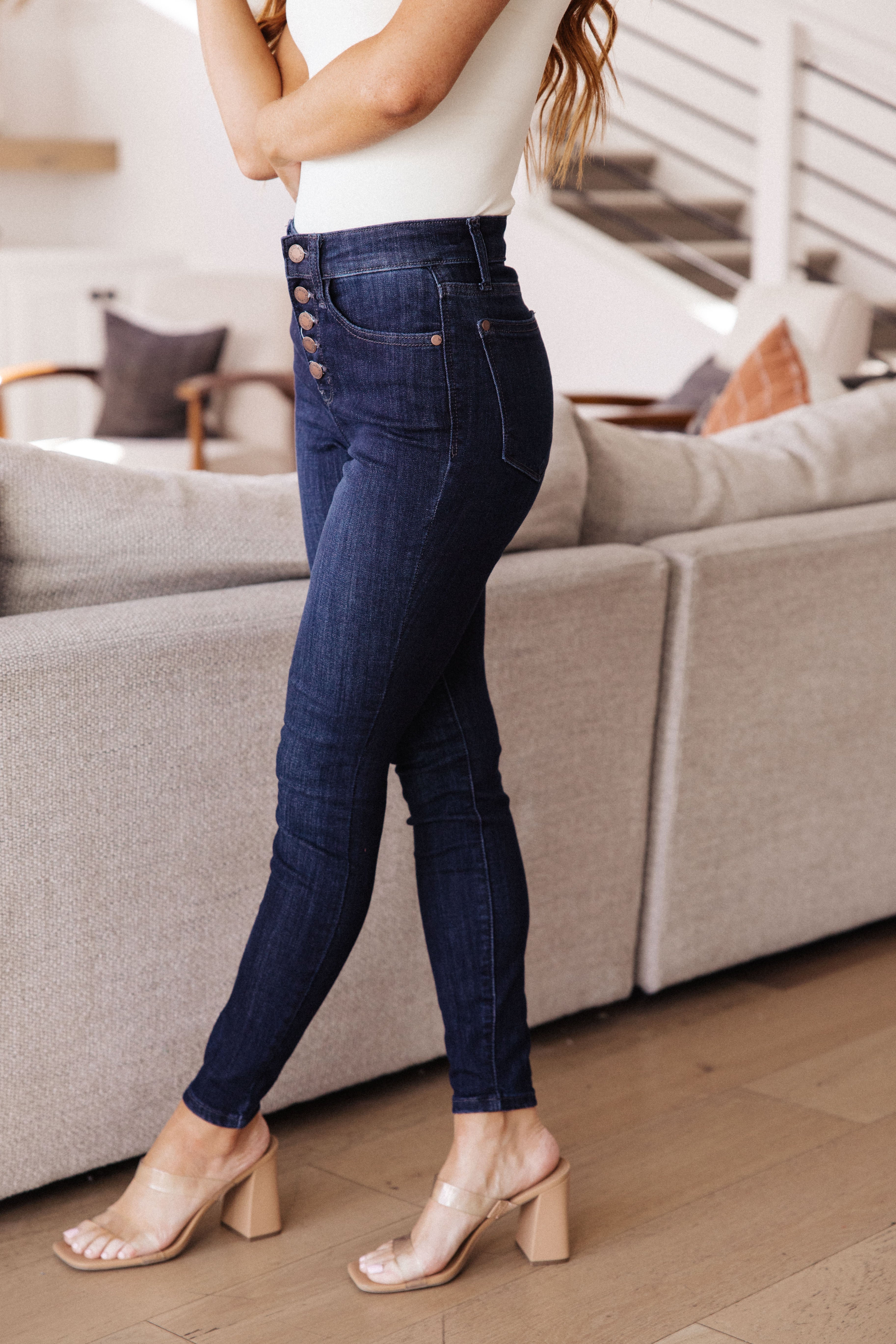 On The Prowl High Waist Hand Sanded Resin Skinny Judy Blue Jeans