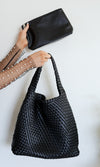 Woven and Worn Tote in Black